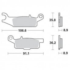 MMT Brake Pad Rear YFM700 Grizzly 'Right'